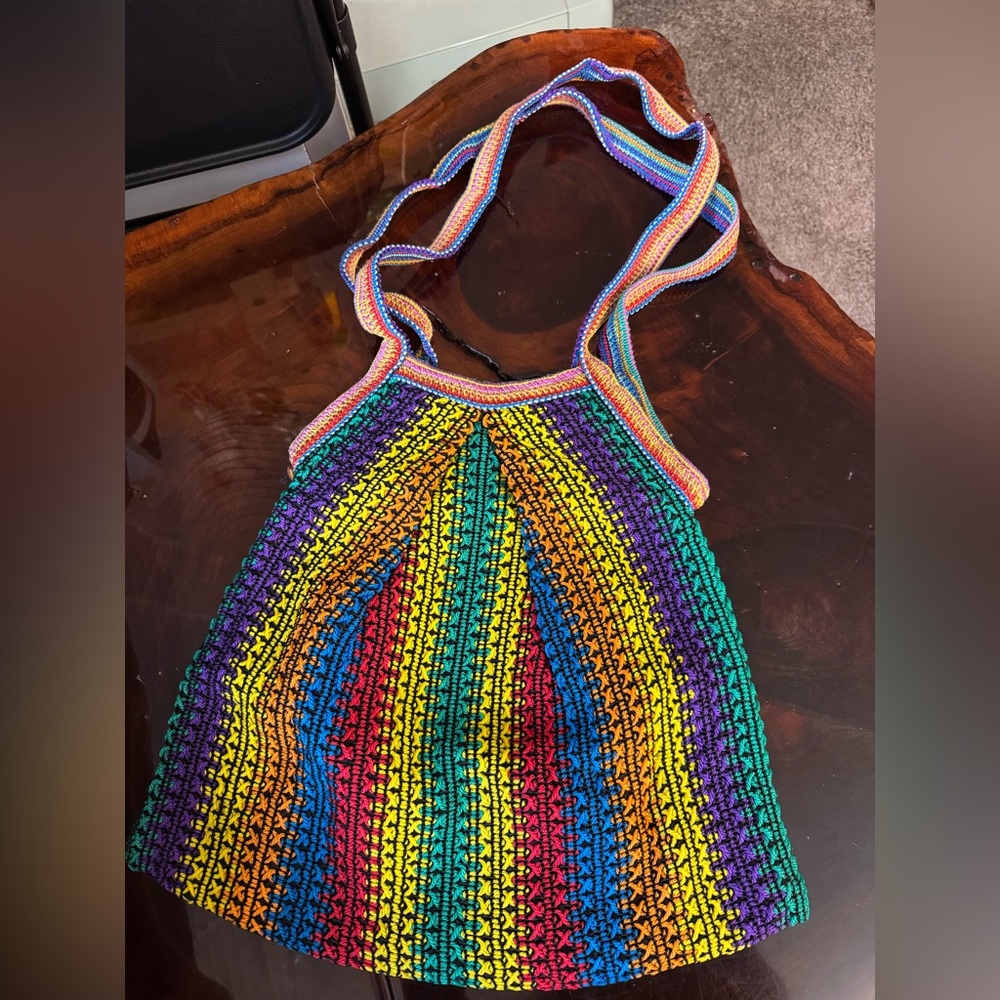 Colorful Crochet Shoulder Bag